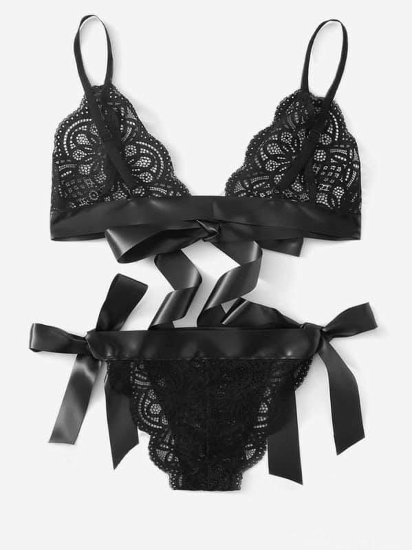 Triangle Top & Bottom 2 Piece Lingerie Set